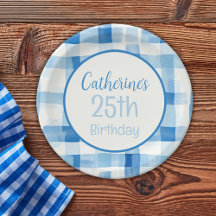 Klassisches Blau und Weiß Gingham Prüfmuster