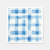 Klassisches Blau und Weiß Gingham Prüfmuster Serviette (Vorderseite)