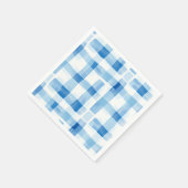 Klassisches Blau und Weiß Gingham Prüfmuster Serviette (Ecke)