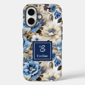 Klassisches Blau-Weiß-Blumen iPhone-Case Cover (Rückseite)