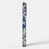 Klassisches Blau-Weiß-Blumen iPhone-Case Cover (Rückseite / Rechts)