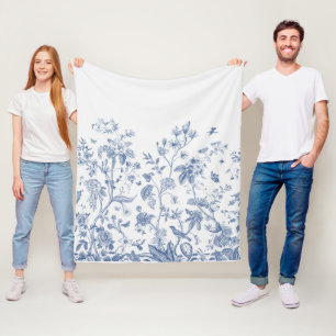 Klassisches Blau-Weiß-Chinoiserie Fleecedecke
