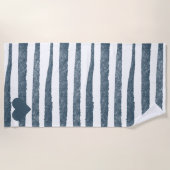 Klassisches blau-weiß gestreiftes rustikales Ziel Strandtuch (Vorderseite)