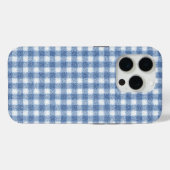 Klassisches Blau-Weiß-Gingham-Karo Case-Mate iPhone Hülle (Rückseite (Horizontal))