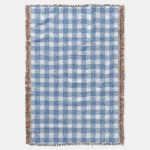 Klassisches Blau-Weiß-Gingham-Karo Decke