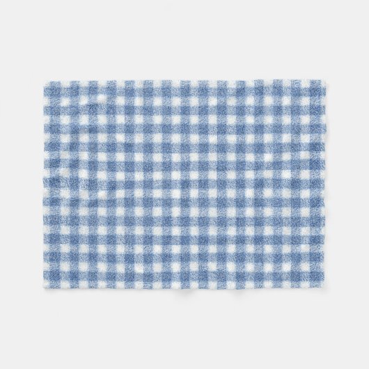 Klassisches Blau-Weiß-Gingham-Karo Fleecedecke (Vorderseite (Horizontal))