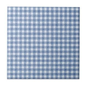 Klassisches Blau-Weiß-Gingham-Karo Fliese