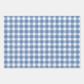 Klassisches Blau-Weiß-Gingham-Karo Geschenkpapier Set (Vorderseite)