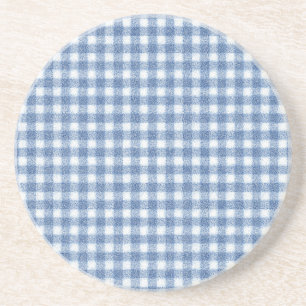 Klassisches Blau-Weiß-Gingham-Karo Getränkeuntersetzer