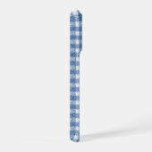 Klassisches Blau-Weiß-Gingham-Karo iPhone Hülle (Rechte Seite)