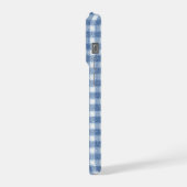 Klassisches Blau-Weiß-Gingham-Karo iPhone Hülle (Linke Seite)