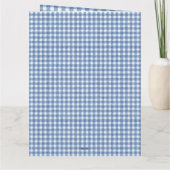 Klassisches Blau-Weiß-Gingham-Karo Karte (Rückseite)