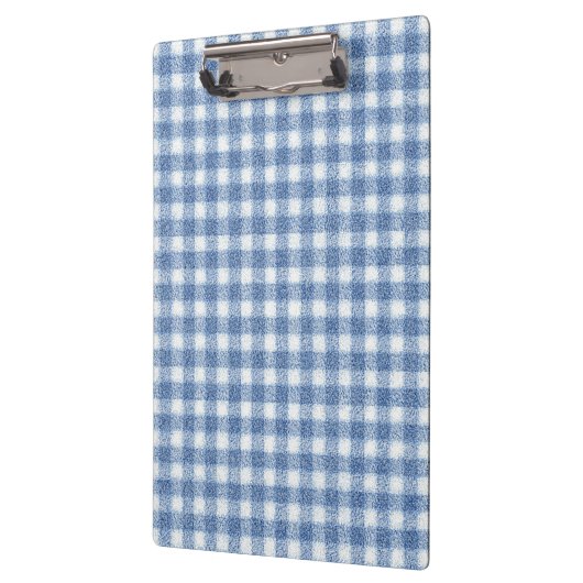 Klassisches Blau-Weiß-Gingham-Karo Klemmbrett (Links)