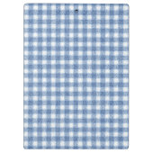 Klassisches Blau-Weiß-Gingham-Karo Klemmbrett (Rückseite)