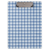 Klassisches Blau-Weiß-Gingham-Karo Klemmbrett (Vorderseite)
