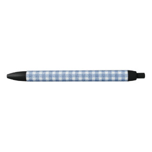 Klassisches Blau-Weiß-Gingham-Karo Kugelschreiber