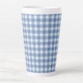 Klassisches Blau-Weiß-Gingham-Karo Milchtasse (Vorderseite)