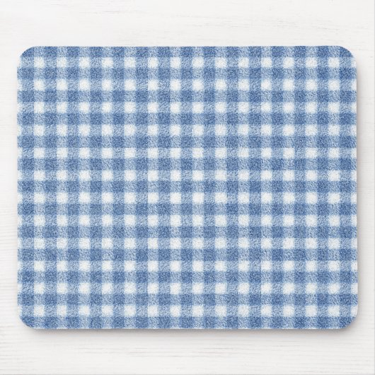 Klassisches Blau-Weiß-Gingham-Karo Mousepad (Vorne)
