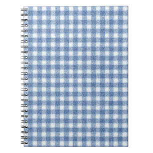 Klassisches Blau-Weiß-Gingham-Karo Notizblock