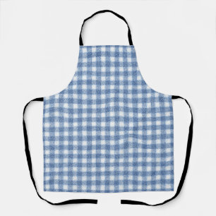 Klassisches Blau-Weiß-Gingham-Karo Schürze