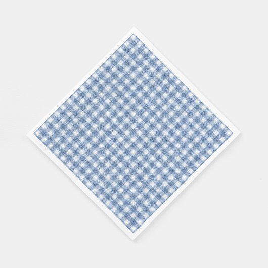 Klassisches Blau-Weiß-Gingham-Karo Serviette (Ecke)