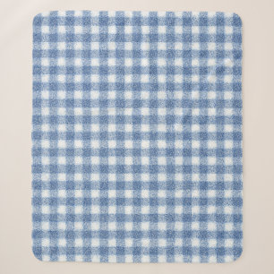 Klassisches Blau-Weiß-Gingham-Karo Sherpadecke