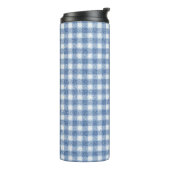 Klassisches Blau-Weiß-Gingham-Karo Thermosbecher (Nach links gedreht)