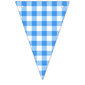 Klassisches Blau-Weiß-Gingham-Party Wimpelkette (Dritte Fahne)