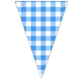 Klassisches Blau-Weiß-Gingham-Party Wimpelkette (Zweite Fahne)