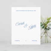 Klassisches Blau-Weiß-Hochzeitskarten- und Geschen (Stehend Vorderseite)