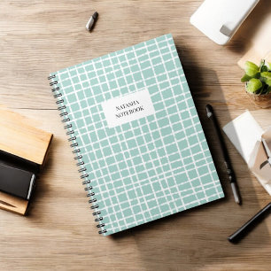 Klassisches blau-weiß kariertes Muster Schreibware Notizblock