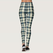 Klassisches Blau-Weiß-Karo Leggings (Rückseite)