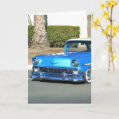 Klassisches blaues Auto Karte (Gelbe Blume)