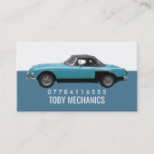 Klassisches blaues Auto, Mechanik Visitenkarte (Vorderseite)