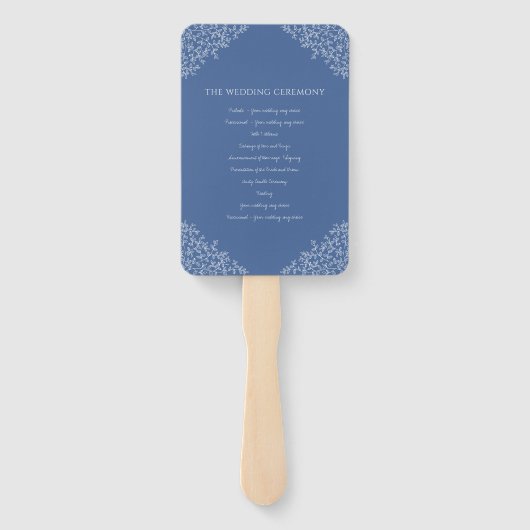 Klassisches blaues Blätter-Programm Fächer (Rückseite)