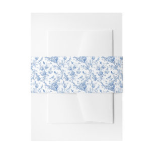 Klassisches blaues Blumen-Toile-Belly-Band Einladungsbanderole