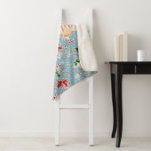 Klassisches Blaues Candy Cane Skript Initial Sherpadecke (Beispiel)