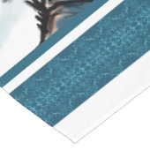 Klassisches Blaues Chinoiserie Malerei Großer Tischläufer (Ecke)