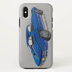 Klassisches blaues Corvette-Design iPhone X Hülle