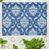 Klassisches blaues Damast-Muster Handtuch (Gefaltet)