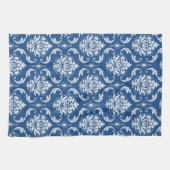 Klassisches blaues Damast-Muster Handtuch (Horizontal)