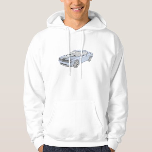 Klassisches Blaues Dodge Challenger Mopar Muscle C Hoodie (Vorderseite)