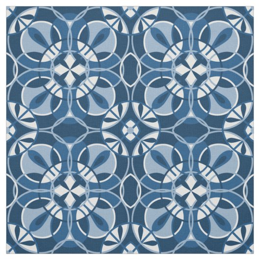 Klassisches Blaues geometrisches Muster Stoff (Muster)