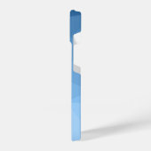 Klassisches Blaues geometrisches Omermuster Monogr iPhone Hülle (Linke Seite)