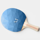 Klassisches Blaues geometrisches Omermuster Monogr Tischtennis Schläger (Seitenansicht)
