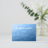 Klassisches Blaues geometrisches Omermuster Monogr Visitenkarte (Stehend Vorderseite)