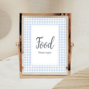 Klassisches blaues Gingham-Essen Poster