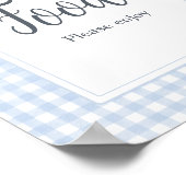 Klassisches blaues Gingham-Essen Poster (Ecke)
