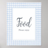 Klassisches blaues Gingham-Essen Poster (Vorne)
