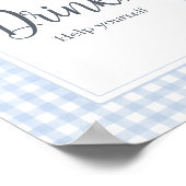 Klassisches Blaues Gingham-Getränk Poster (Ecke)